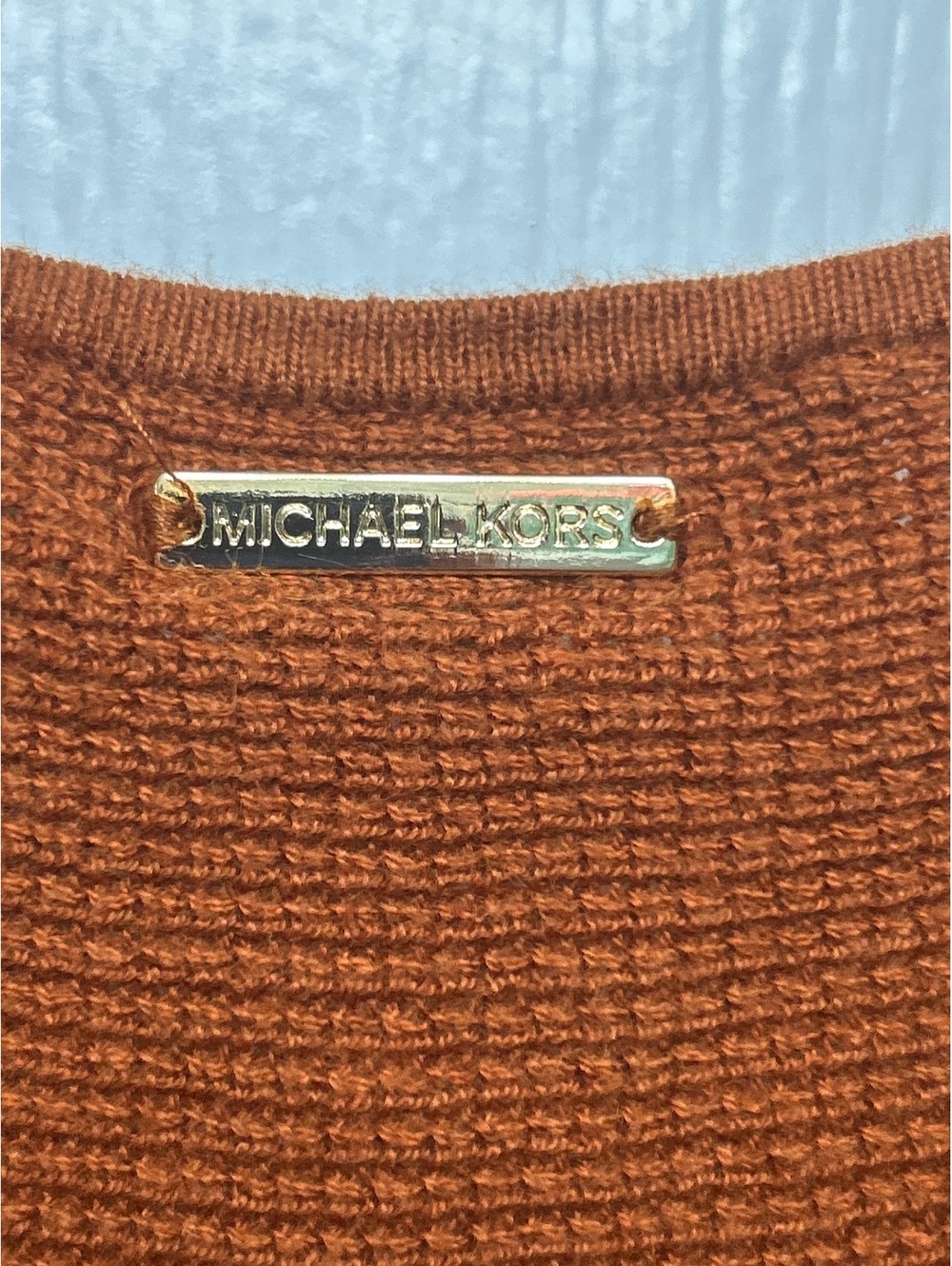 Michael Kors Long Sleeve Knit Sweater Dress in Burnt Orange, Size Large - Picture 5 of 5